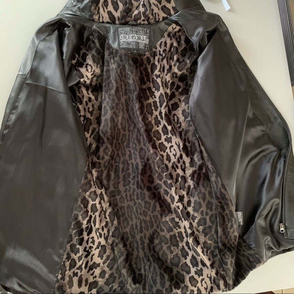 “Collezione” Kid Leather Jacket Coat Black Hood - Picture 6 of 12